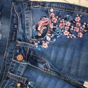 Grace boot cut with floral stitching